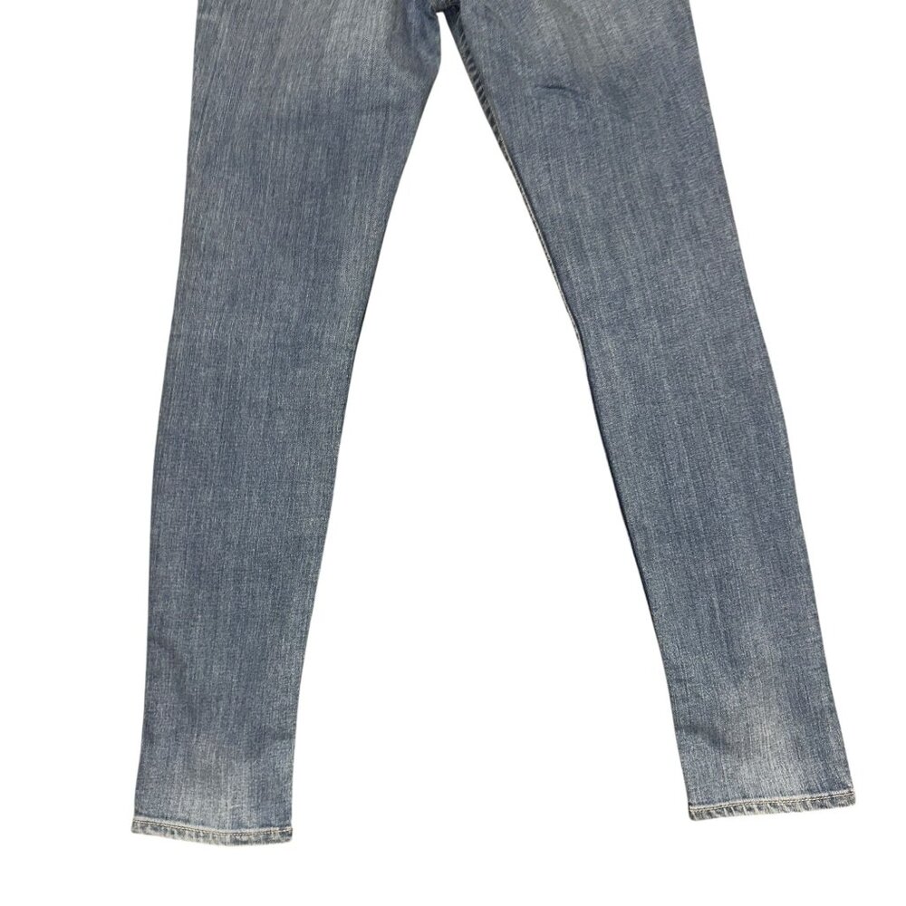 True Religion Womens Skinny Jeans 28 32 Light Wash Distressed Embroidered Blue - Picture 7 of 8